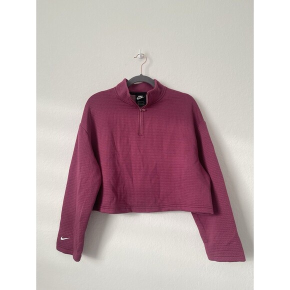 Nike Sweatshirt Womens S Tech Pack 1/4‎ Zip Pullover Athleisure Rose CT0882-528 - Picture 1 of 14